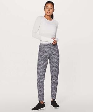 Lululemon Run On Jogger 28" SIZE 4 Ringspun Denim Black White Sweatpant